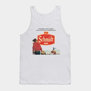 Schmidt Beer Retro Defunct Cowboy Nature Scene Tank Top